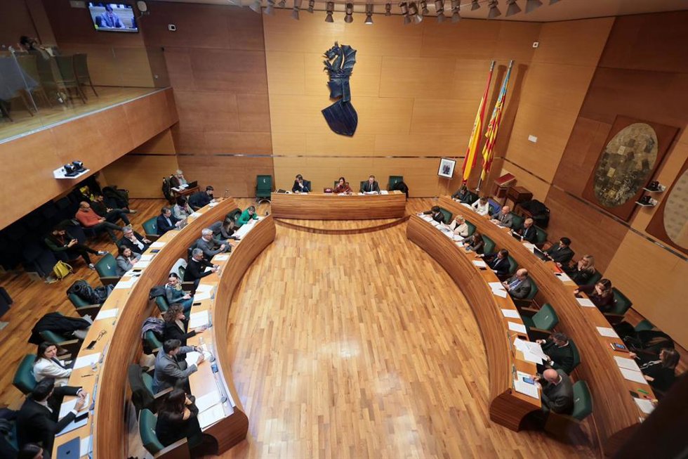 Imagen del pleno ordinario de febrero celebrado este martes en el Ayuntamiento de Valncia.