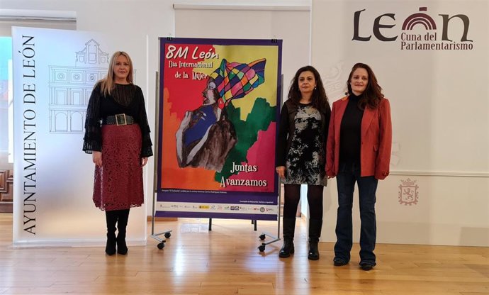 Imagen de la presentación de las actividades del Ayuntamiento de León para conmemorar el Día de la Mujer.