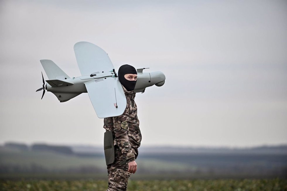 Imagen de archivo de fuerzas ucranianas con un dron de reconocimiento 