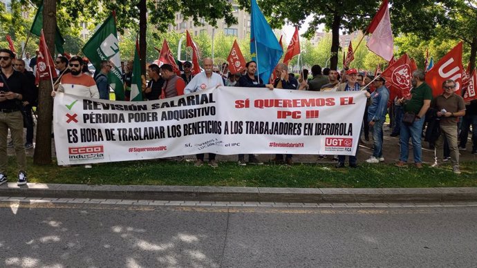 Archivo - Protestas trabajadores de Iberdrola