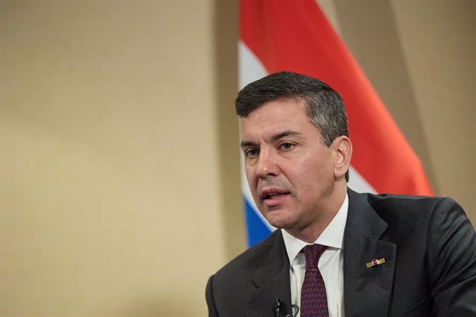 El presidente de Paraguay, Santiago Peña, durante una entrevista para Europa Press