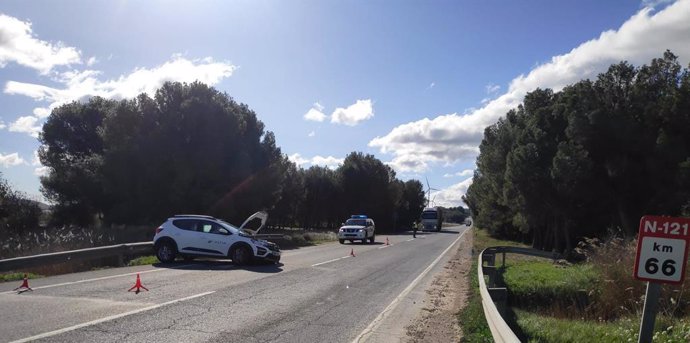 Uno de los vehículos implicados en el accidente.