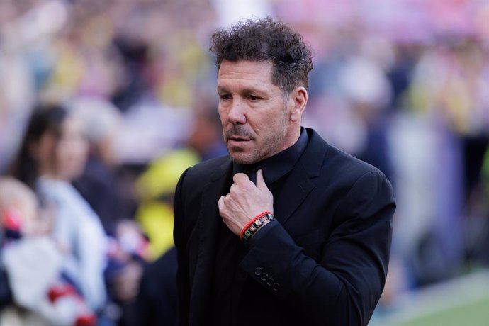 Diego Pablo Simeone, head coach of Atletico de Madrid looks on during the Spanish League, LaLiga EA Sports, football match played between Atletico de Madrid and UD Las Palmas at Coliseum stadium on February 17, 2024 in Madrid,