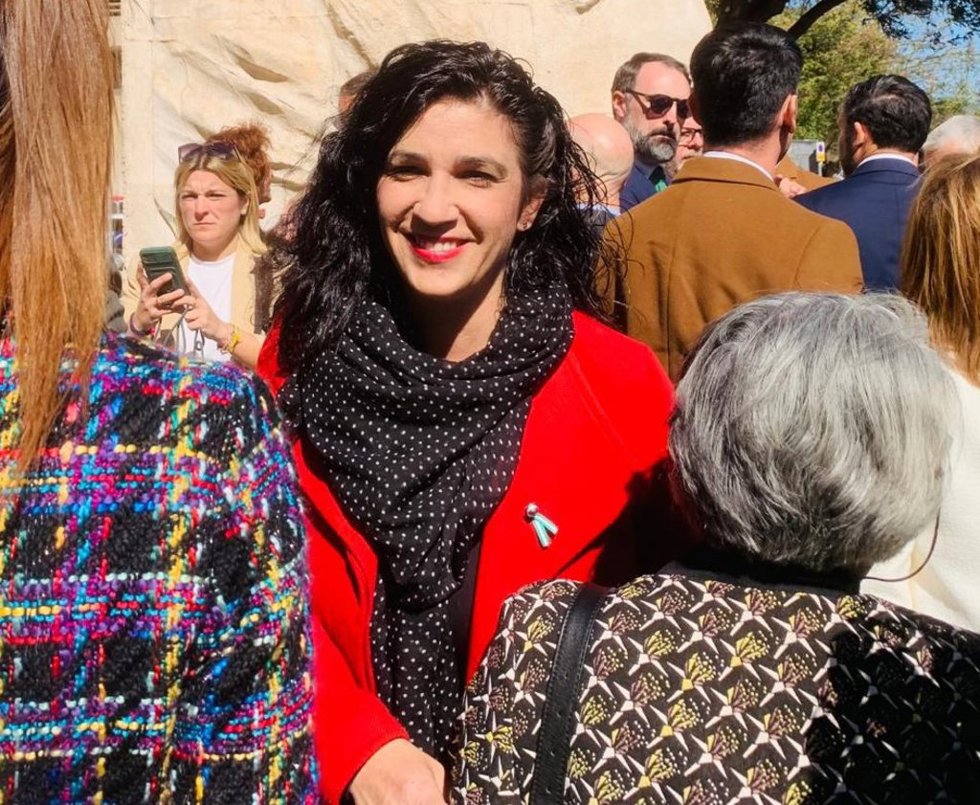 La Portavoz Del Grupo Municipal Con Málaga, La Confluencia De Izquierda Unida, Podemos, Verdes Equo, Más País, Alianza Verde E Iniciativa Del Pueblo Andaluz, Toni Morillas, En El Acto Del 28F En Málaga