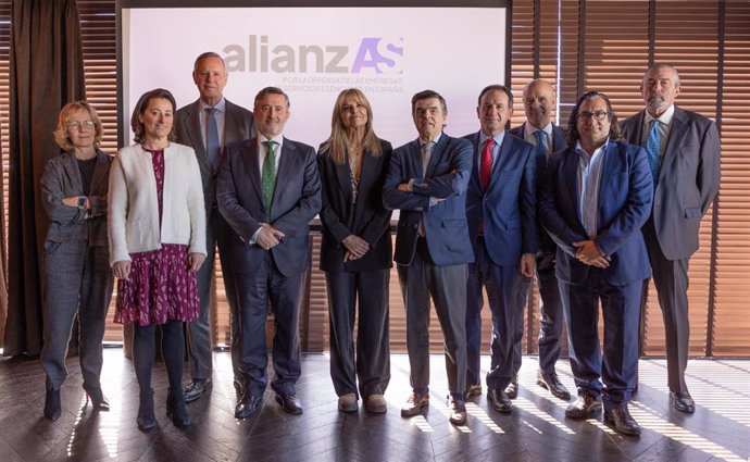 Acto de presentación de alianzAS, que aspira a ser una confederación del sector de los servicios esenciales, con la participación de representantes de las organizaciones integrantes y la secretaria de Estado de Economía Social, Amparo Merino, en Madrid.