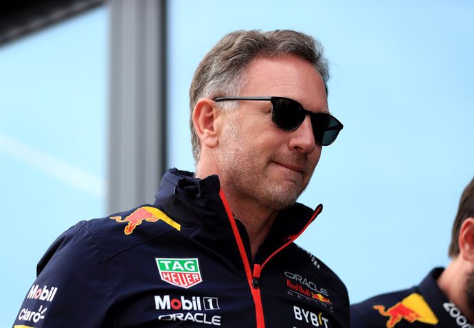 Archivo - 09 July 2023, United Kingdom, Towcester: Christian Horner, Team Principal of the Red Bull Formula One Racing Team, arrives for the British Grand Prix 2023 at Silverstone. Photo: Bradley Collyer/PA Wire/dpa