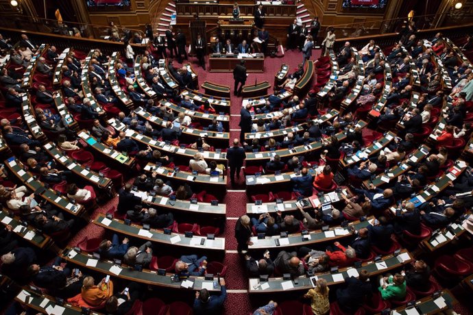 Archivo - October 2, 2023, Paris, France, France: Members of the French Senate take part in the election for the new president at the French Senate.