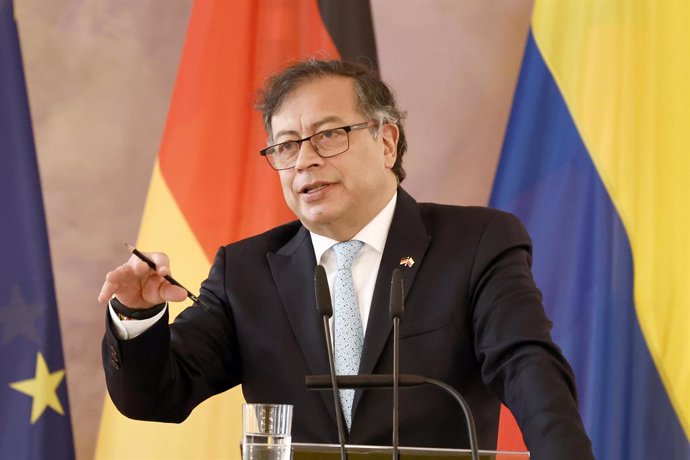 Archivo - 16 June 2023, Berlin: Colombian President Gustavo Francisco Petro Urrego, speaks at the presentation of two masks of the indigenous Kogi community from the Sierra Nevada de Santa Marta in Colombia from the holdings of the Ethnological Museum of 