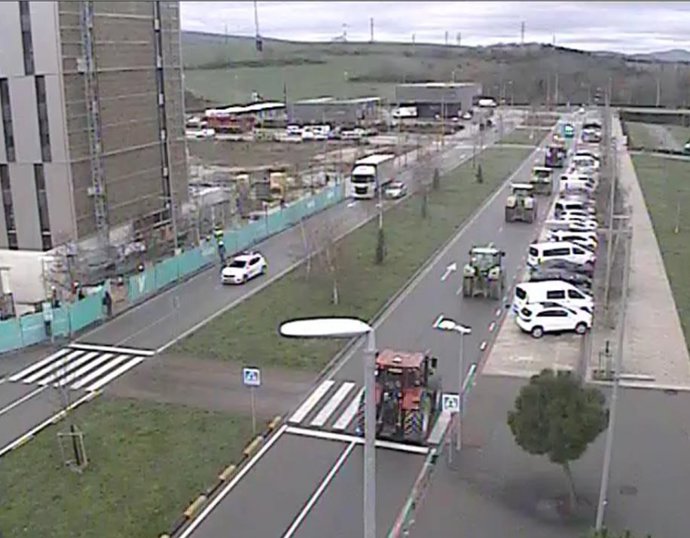 Tractores entrando en Pamplona.