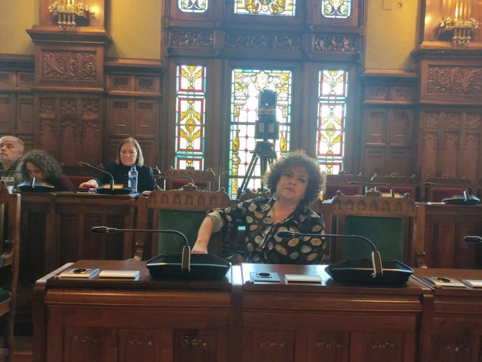 La consejera de Derechos Sociales y Bienestar, Marta del Arco Fernández en la Junta General.