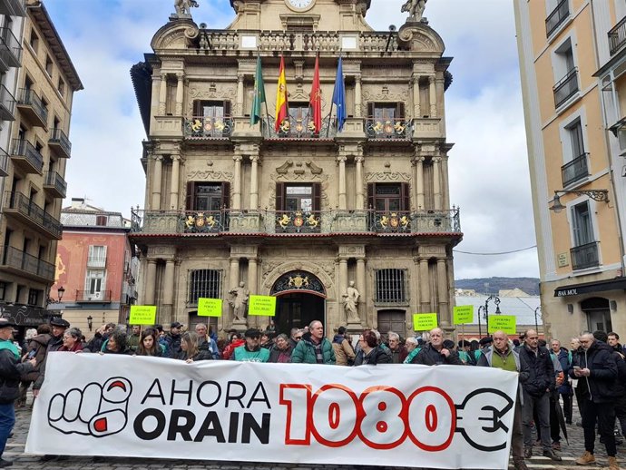 Imagen de la movilización en Pamplona de la iniciativa social 'Ahora 1080 Orain'