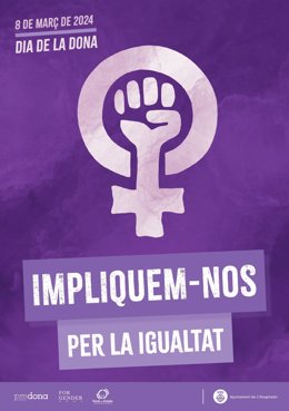 Cartel del 8M de 2024 de L'Hospitalet de Llobregat.