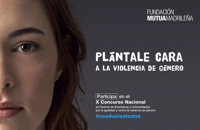 Cartel de la X edición del concurso 'Nos duele a todos' con el que Fundación Mutua Madrileña premia a las ideas y creatividades más impactantes de los jóvenes a favor de la igualdad y contra la violencia de género en cualquier soporte de comunicación.