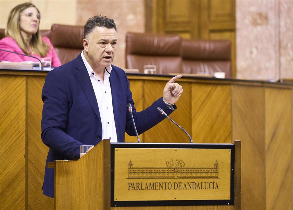 El portavoz adjunto del grupo Por Andalucía en el Parlamento andaluz, Juan Antonio Delgado, en una foto de archivo.