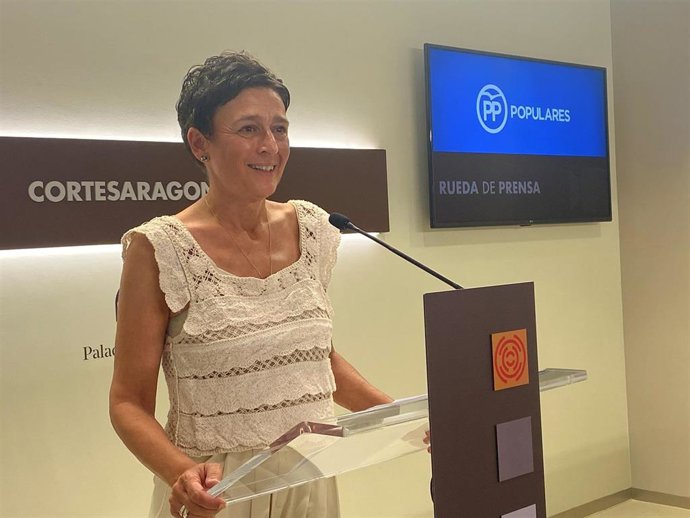 Archivo - La diputada del PP en las Cortes de Aragón, Ana Marín.