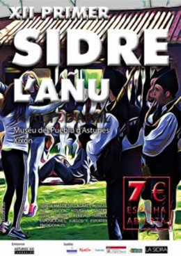 Archivo - Cartel de la XII Primer Sidre l'Añu en 2022 (Gijón)