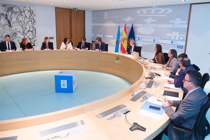Alfonso Rueda preside la reunión del Consello de la Xunta del 8 de febrero de 2024.