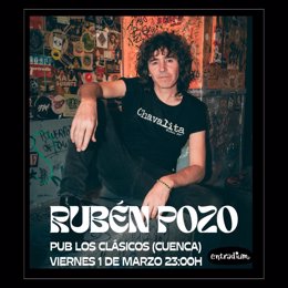 Cartel de la actuación de Rubén Pozo en Cuenca.