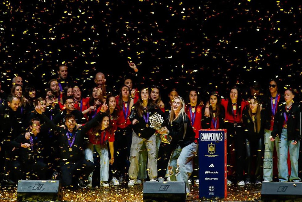 El Palacio Vistalegre de Madrid acoge la fiesta por la consecución de la Liga de Naciones