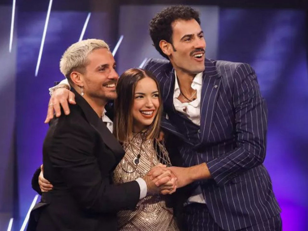 MANUEL, LUCÍA Y ASRAF DURANTE LA FINAL DE GRAN HERMANO DÚO