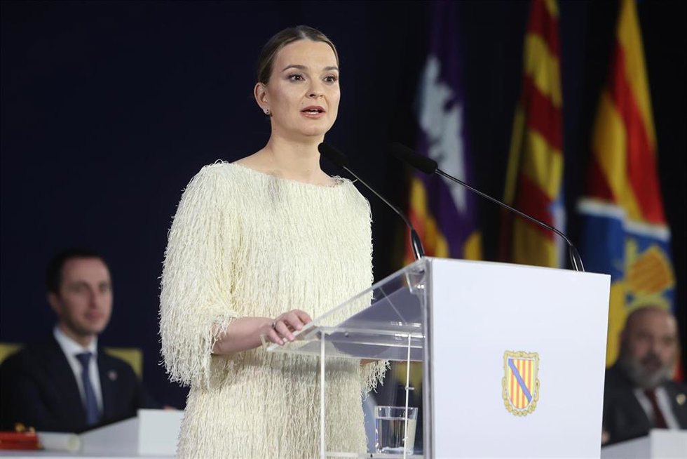 La presidenta del Govern, Marga Prohens, durante un acto.