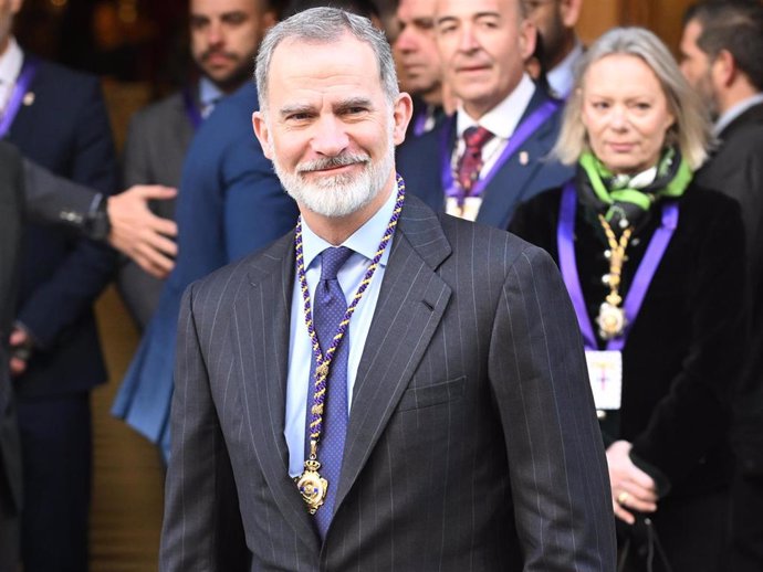 El Rey Felipe VI a su llegada al tradicional besapiés de Jesús de Medinaceli