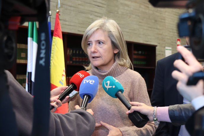 La consejera de Cultura, Victoria Bazaga, en declaraciones a los medios con motivo del Consejo Regional de Deportes