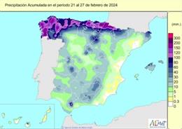 Las lluvias acumuladas en España se sitúan un 1% por encima de lo normal tras las últimas precipitaciones