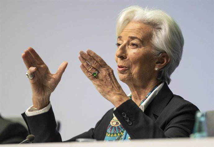 Archivo - FILED - 12 December 2019, Frankfurt/Main: President of the European Central Bank (ECB) Christine Lagarde speaks during her first press conference after the Governing Council meeting.