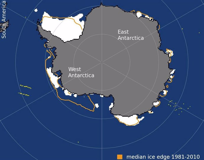 Mínimo de hielo marino para la Antártida en el verano austral de 2024