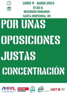 Cartel con la convocatoria a la manifestación.