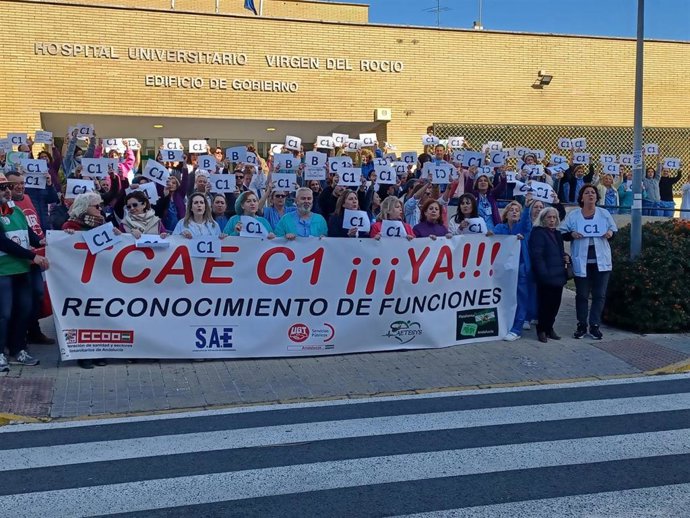 Una de las concentraciones del personal técnico del SAS en Sevilla.