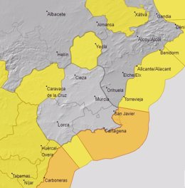 La Aemet eleva a naranja su aviso por fenómenos costeros para este domingo en Cartagena y Mazarrón