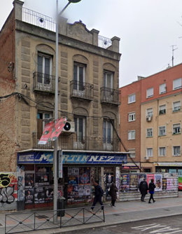 Imagen de un edificio de la calle Bravo Murillo de Madrid desalojado por riesgo de derrumbe.