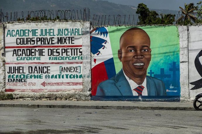 Archivo - Un mural del presidente de Haití Jovenel Moise