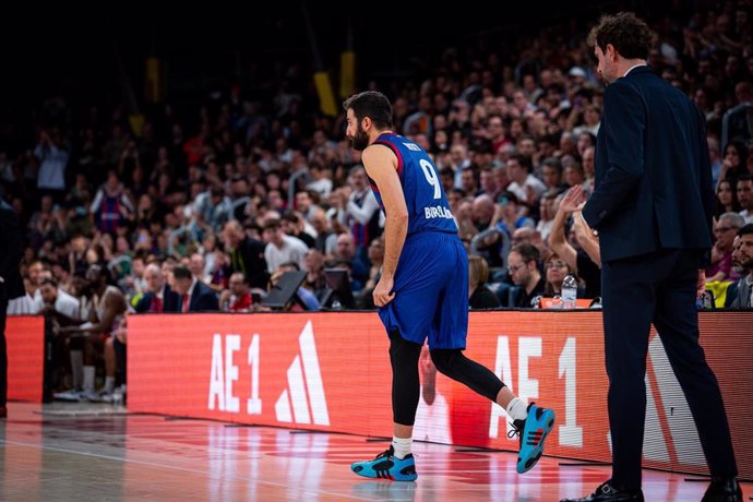 El jugador del Bara de baloncesto Ricky Rubio en su debut en la temporada 2023/24, en partido de Euroliga ante el Mónaco en el Palau Blaugrana