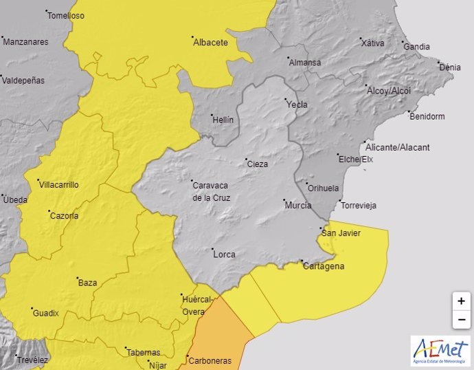 La Aemet activa este sábado una alerta amarilla por fenómenos costeros en el litoral de la Región de Murcia