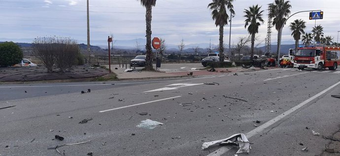 Accidente de tráfico en Calahorra donde perdió la vida una mujer