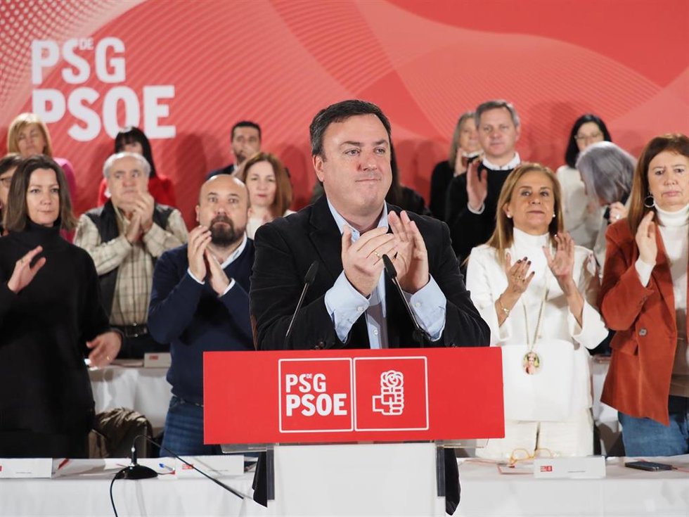 El secretario xeral del PSdeG, Valentín González Formoso, interviene ante el Comité Nacional del PSdeG