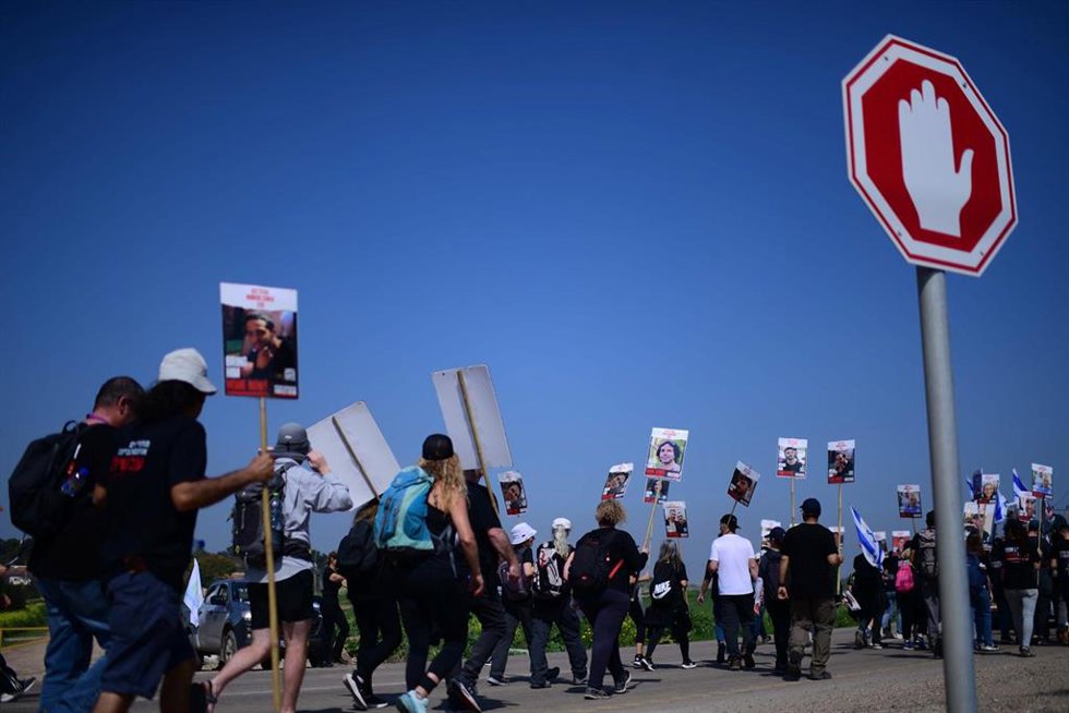 Imagen de la Marcha por la Unidad con destino a Jerusalén 