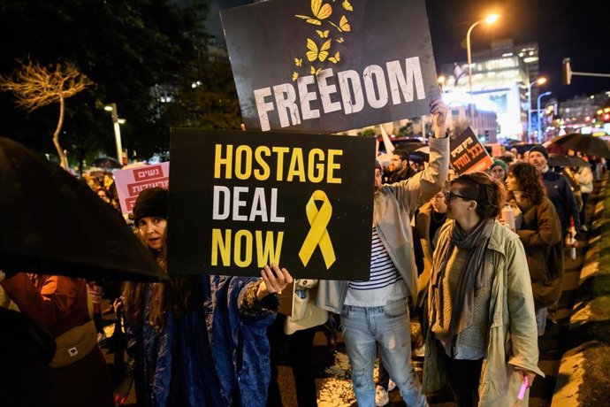 Archivo - Manifestación antigubernamental en Tel Aviv, Israel.