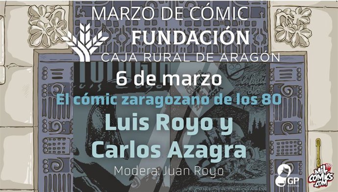 Cartel de la primera iniciativa sobre el cómic en Caja Rural de Aragón.