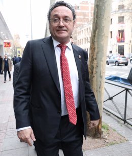 El fiscal general del Estado, Álvaro García Ortiz, a su llegada a la inauguración de la nueva sede del Colegio de Registradores de España, a 8 de febrero de 2024, en Madrid,