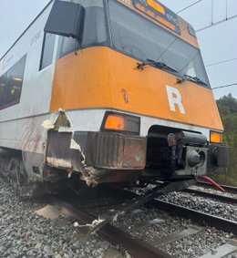 El tren accidentado en Vacarisses (Barcelona)