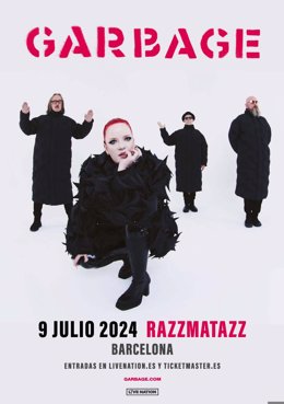 Cartell del concert de Garbage a Barcelona