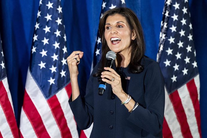 March 1, 2024, Washington, District Of Columbia, USA: NIKKI HALEY speaks at a campaign event at the Madison Hotel in Washington, DC.