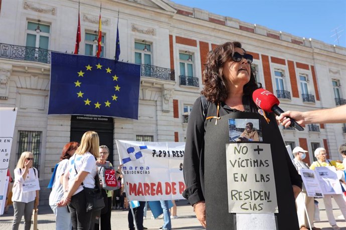 Archivo - Imagen de archivo de la portavoz de la plataforma Marea de Residencias Carmen López