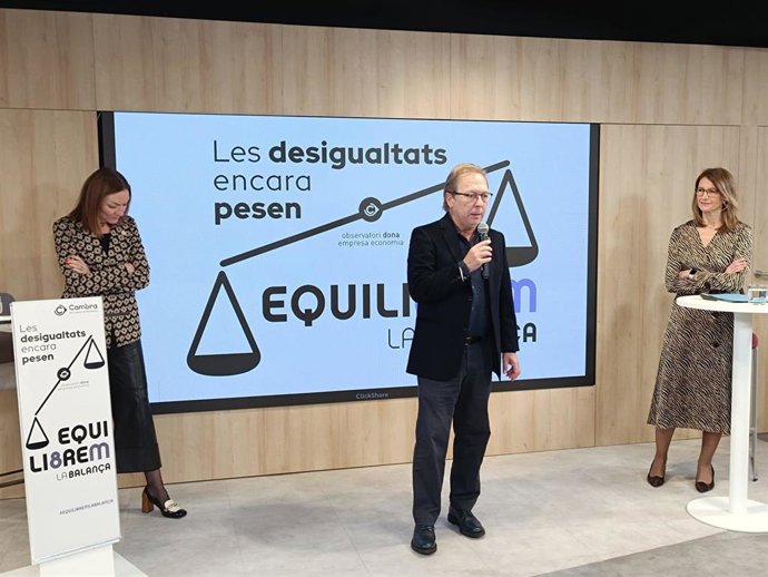 Santacreu en la presentación del informe 'Indicadors d'Igualtat de gnere a Catalunya 2023' este lunes