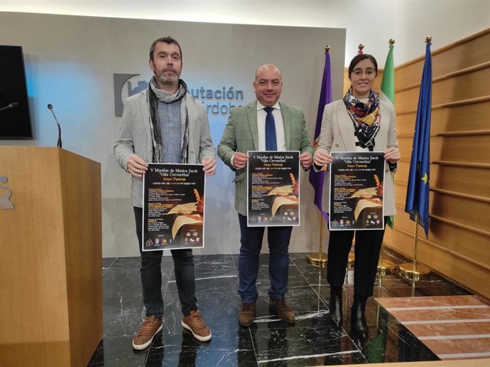 El delegado de Cultura de la Diputación de Córdoba, Gabriel Duque, en la presentación de la V Muestra de Música Sacra 'Villa Cervantina' de Castro del Río.