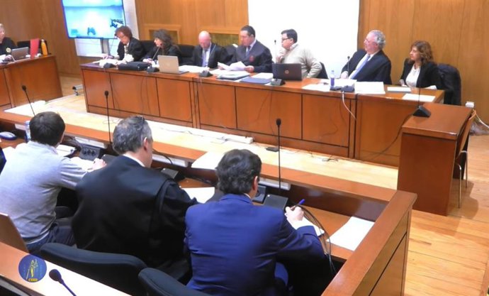 Sala de vistas de la Audiencia de Valladolid en la que se ha celebrado este lunes la segunda jornada del juicio por 'La Perla Negra'.